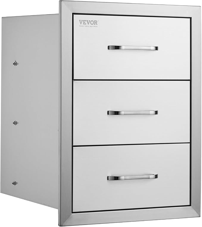 VEVOR Outdoor Kitchen Drawer Cabinets 16" W x 21.5" H x 18" D, BBQ Drawer - Image 9