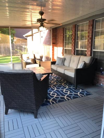 36 sq. ft Plastic Interlocking Deck Tiles, 36 Pack, Patio Floor Decking Tiles - Image 7