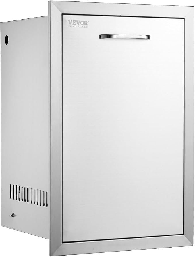 VEVOR Outdoor Kitchen Trash Drawer 16Wx22Hx16 D, Propane Tank Drawer, Stainless - Image 9