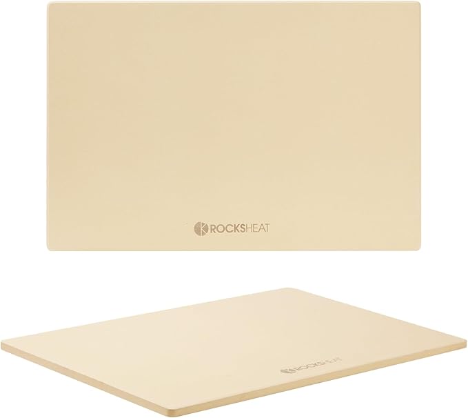 Pizza Stone, Rectangular Extra Large 23.6" x 15.8" x 0.6" Pizza Stones by ROCKSHEAT