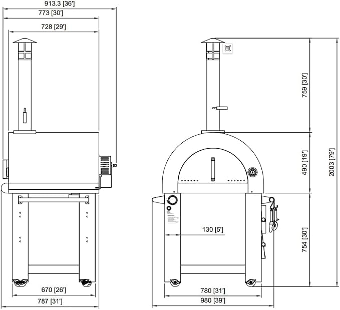 KOSTCH 32.5 inch Wood Fired and Propane Gas Pizza Oven - Image 3