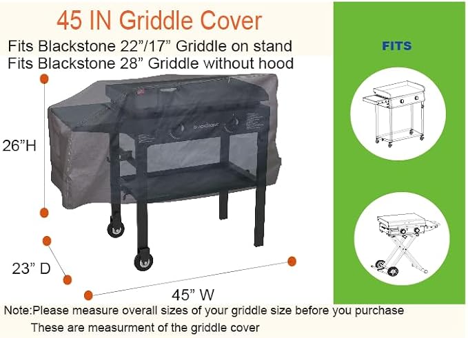 RPET Fabric Cover for Blackstone 22" and 28" Single Shelf Griddle Cover - Image 3