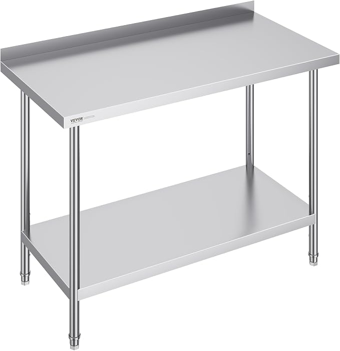 VEVOR 24 x 48 x 36 Inch Stainless Steel Work Table, Commercial Food Prep by VEVOR