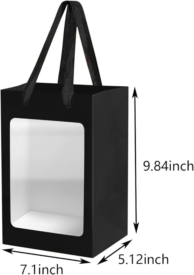 BallHull 24 Pcs Black Kraft Paper Gift Bags - Image 2
