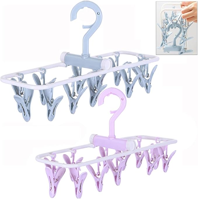 Clothes Drying Racks 2 Pack Small Folding Portable Underwear Hangers by Foshine