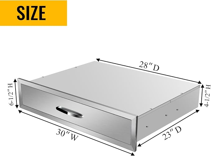 Outdoor Kitchen Drawers, Box Frame Style Flush Mount BBQ Drawer w/Stainless - Image 2