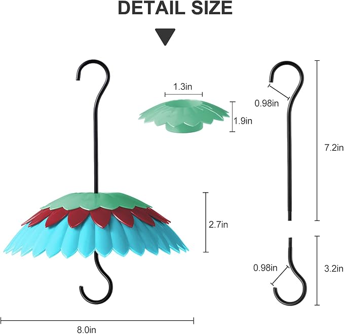 8" Bird Feeder Cover with Ant Moat, Skaithee Bird Feeder Baffle with - Image 4