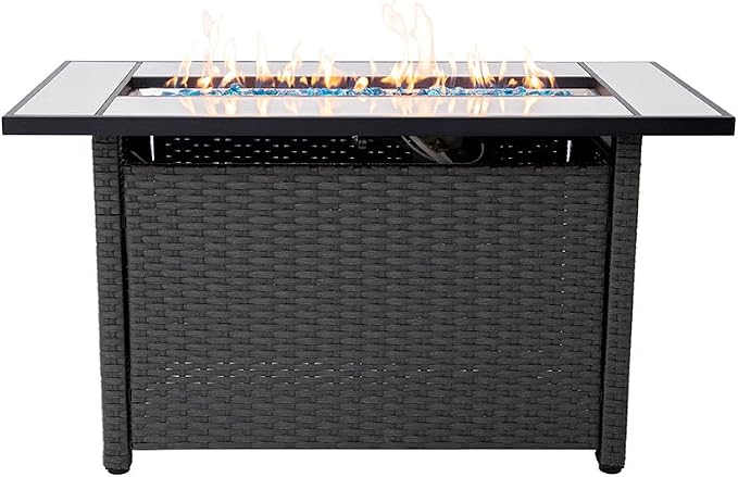 Tirana Propane Fire Pit Table 45" Outdoor Firepit 50, 000 BTU Firepits by SolLiving