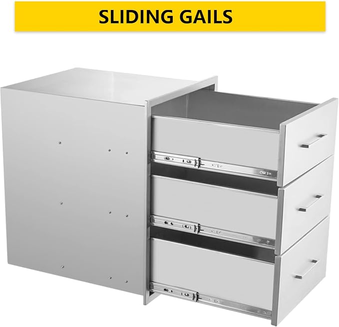 TIANAI Outdoor Kitchen Drawer 14" W x 21" H x 21" D Stainless Steel BBQ Drawer - Image 6