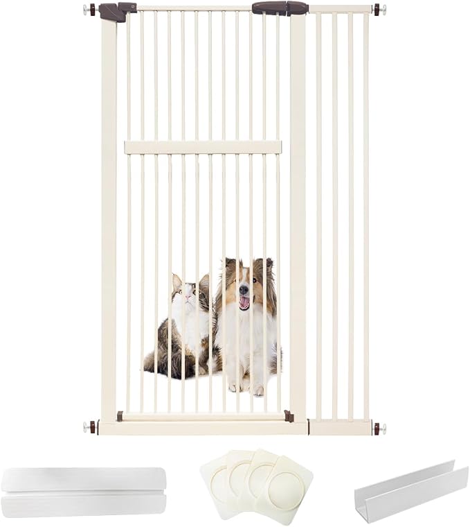 Lumizone Extra Tall Pet Gate 55.12" High Pressure Mounted 38.39"-42.51" Extra by Lumizone