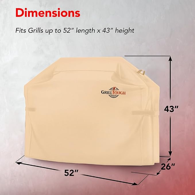 Heavy Duty BBQ Grill Cover for Outdoor Grill, 52 Inch – Waterproof, Weather - Image 2