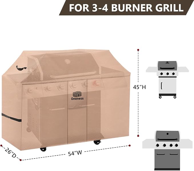 Oneness Grill Cover，54 inch Waterproof Weather Resistant BBQ Gas Grill Cover - Image 2