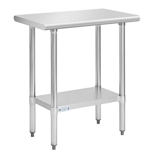 Hally Stainless Steel Table for Prep & Work 18 x 30 Inches, NSF Commercial by HallySinksTablesH