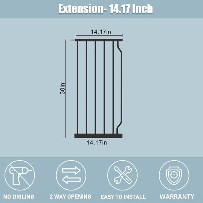Extra Wide Baby Gate with 14.17in Extensions - Image 3