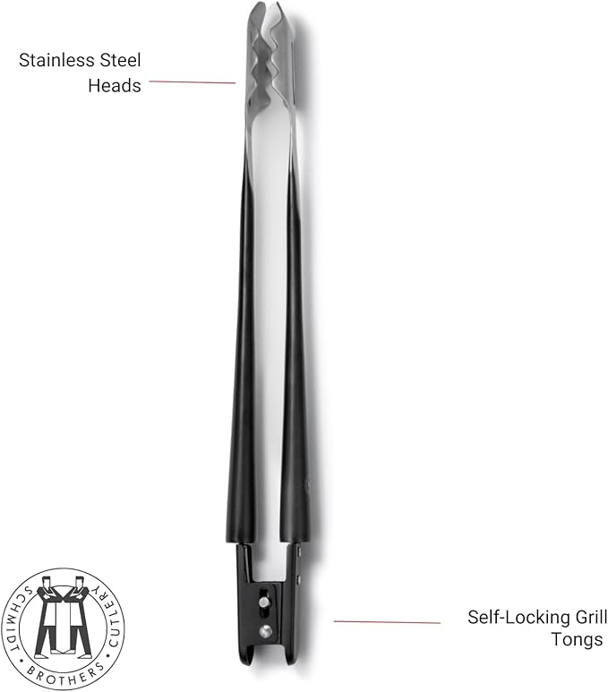 Barbecue Tool Set, 4-Piece Stainless Steel with Wood Storage Block