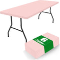Spandex 6 Foot Rectangle Table Cloth 6 Pack, Elastic Fitted Tablecloths by Moosfor