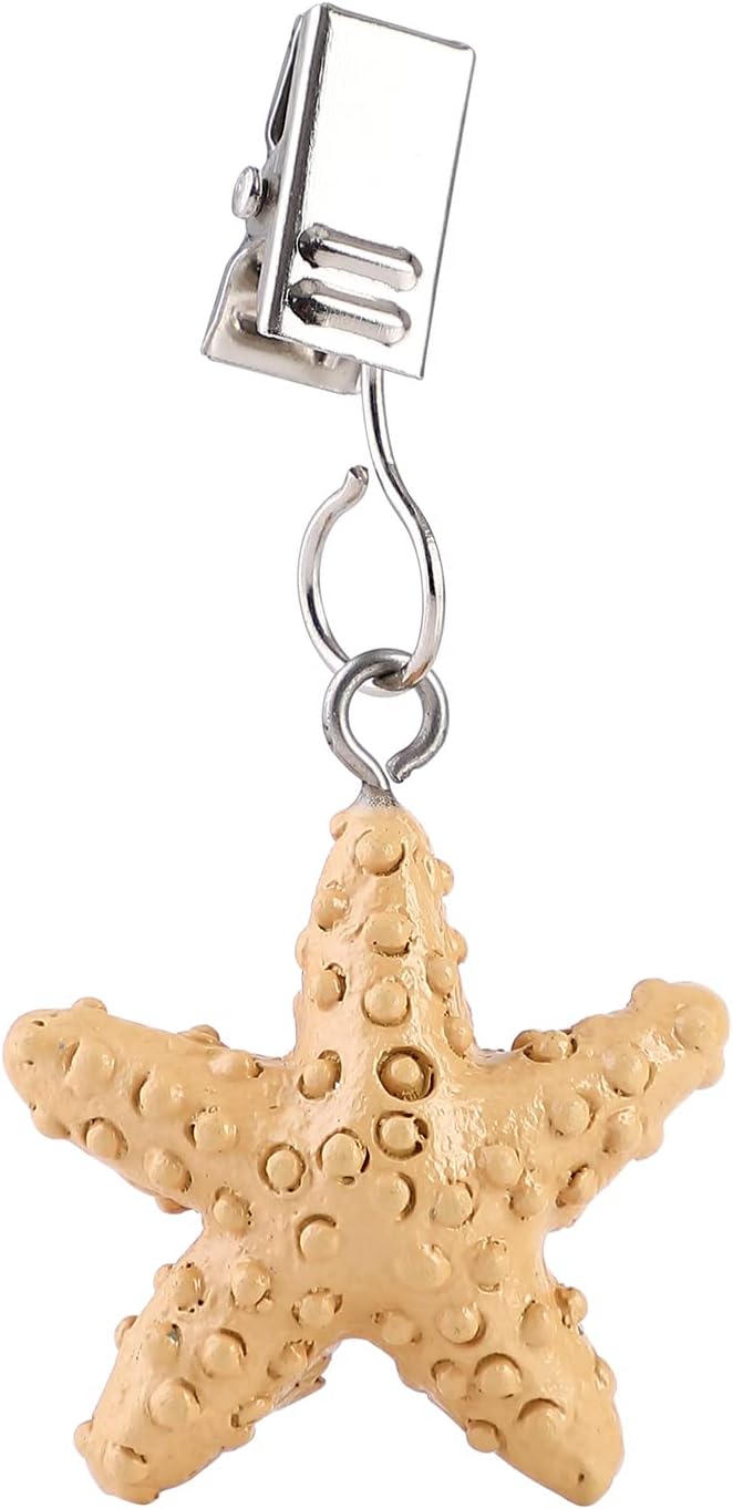 TwoFish Home Set of 4 Yellow Starfish Resin Tablecloth Weights Clips Yellow - Image 5