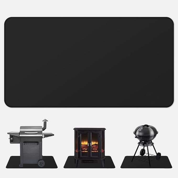 FLASLD Fireproof Fireplace Mat Hearth Rug 24×42inch, Fire Resistent Gas Grill by FLASLD