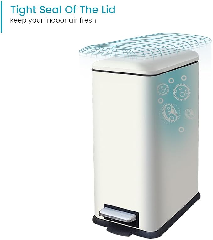 12 Gallon Slim Kitchen Trash Can, Rectangular Trash Can - Image 6