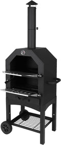 2-Tier Freestanding Charcoal Pizza Oven Stone and Shovel Large Wood Fired Pizza by Unknown