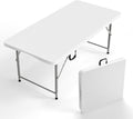 VINGLI 4 FT Plastic Folding Camping Table, 3-Level Adjustable Height, Portable by VINGLI