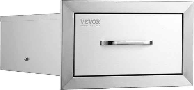 VEVOR 14x8.5 Inch Outdoor Kitchen Drawers Stainless Steel, Flush Mount Double - Image 9