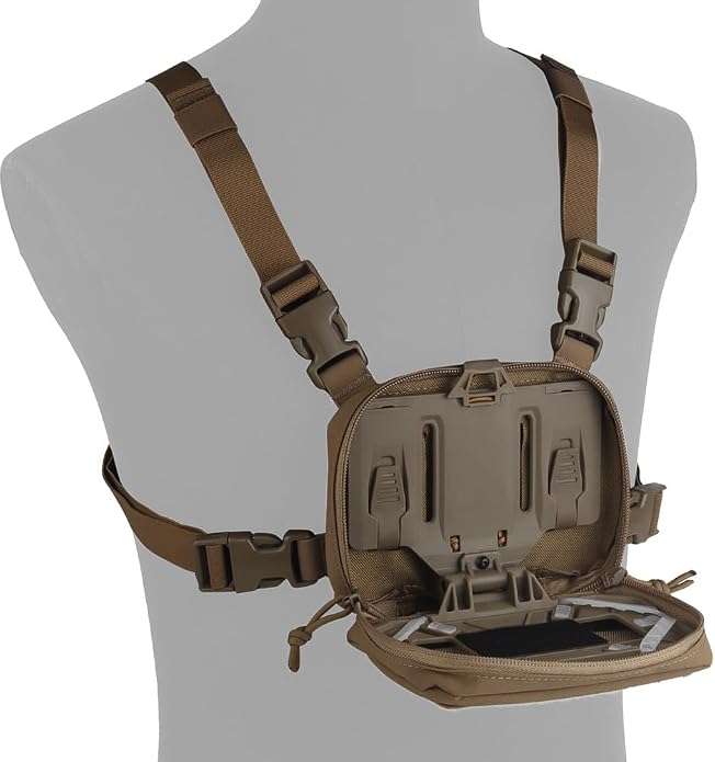 FoldPanel Tactical Chest Vest Pouch Set, Chest Rig Phone Mount as 4.7-6.7" by Let+Me+Be