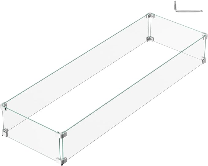 41.5 x 13.5 x 6 Inch Glass Wind Guard by BriSunshine