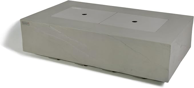 Elementi+ | Meteora Gas Fire Pit Cast Concrete 56" Rectangular Fire Table - Image 9