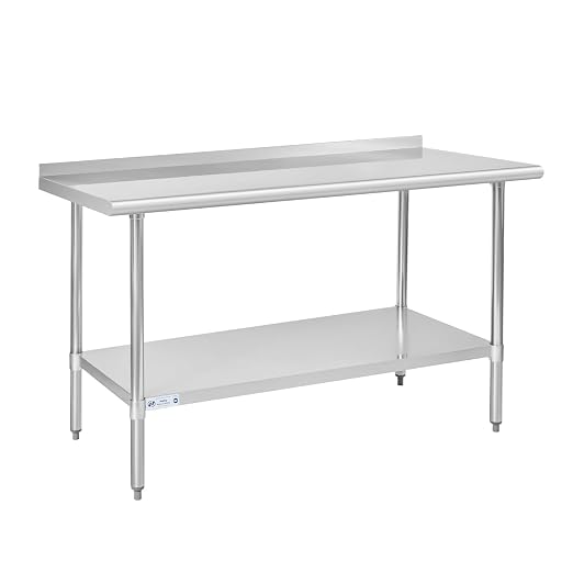 Hally Stainless Steel Table for Prep & Work 30 x 60 Inches, NSF Commercial by HallySinksTablesH