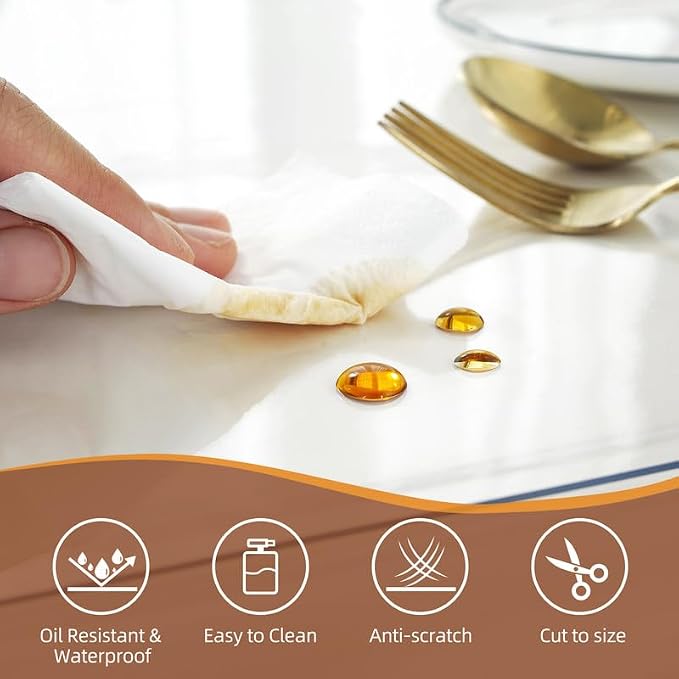 Warmstar Clear Table Cover Protector 36 x 84 Inch, 1.5mm Thick Plastic Table - Image 3