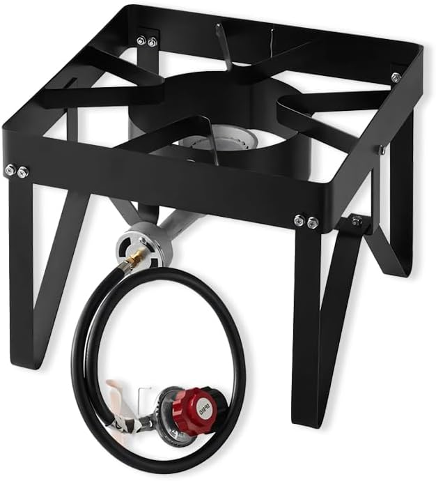 Portable Gas Stove, Steel Heavy Duty Single Burner Outdoor Patio Stove by Zedfire