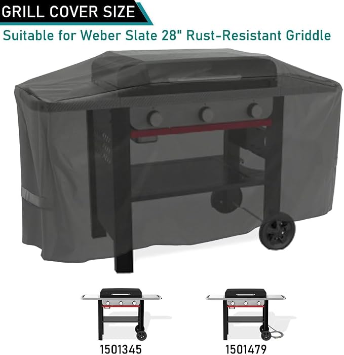 ZJYWSCH Grill Cover for Weber Slate 28" Griddle Outdoor Waterproof 600D Heavy - Image 2