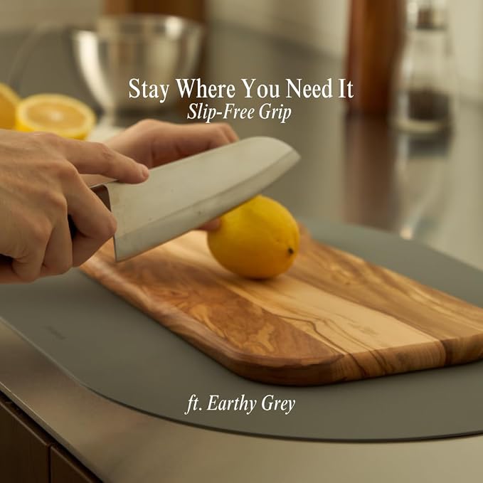 Grey Beige Oval Silicone Placemats Set of 4 – Heat Resistant, Waterproof - Image 7