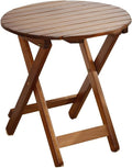 Outdoor Small Table Round Folding Side Table, Foldable Wooden End Table by BestforYou
