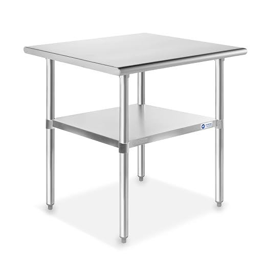 GRIDMANN Stainless Steel Work Table 30 x 24 Inches, NSF Commercial Kitchen Prep by GRIDMANN