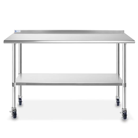 GRIDMANN Stainless Steel Table 60 in. x 24 in., NSF Commercial Kitchen Prep & - Image 2