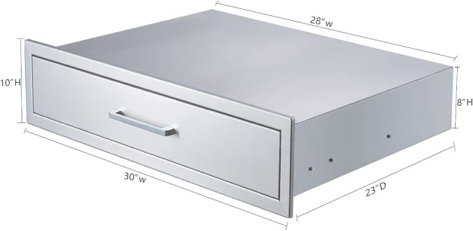 Outdoor Kitchen Single Drawer Stainless Steel BBQ Enlarger -30" W x 10" H x 23" - Image 3