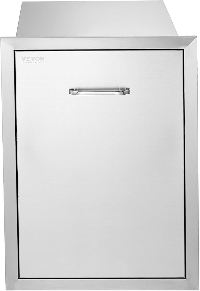 VEVOR Outdoor Kitchen Trash Drawer 17.7W x 25H x 22.8D Inch, Stainless Steel - Image 11
