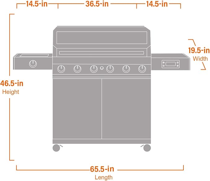 Monument Grills 6+1 Convertible Natural Gas Smart bbq Grill, 6 Burners & 1 Side - Image 2