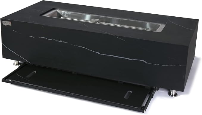 Elementi+ | Varna Gas Fire Pit | Marble Porcelain & Metal Frame | 60" - Image 5