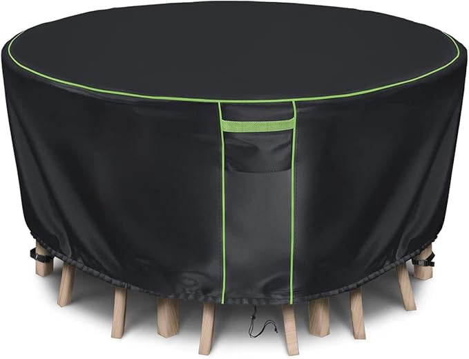 Round Patio Table Cover for Outdoor Table Chairs Set, 600D Outdoor Furniture - Image 7