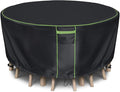 Round Patio Table Cover for Outdoor Table Chairs Set, 600D Outdoor Furniture by HIGHTQURO