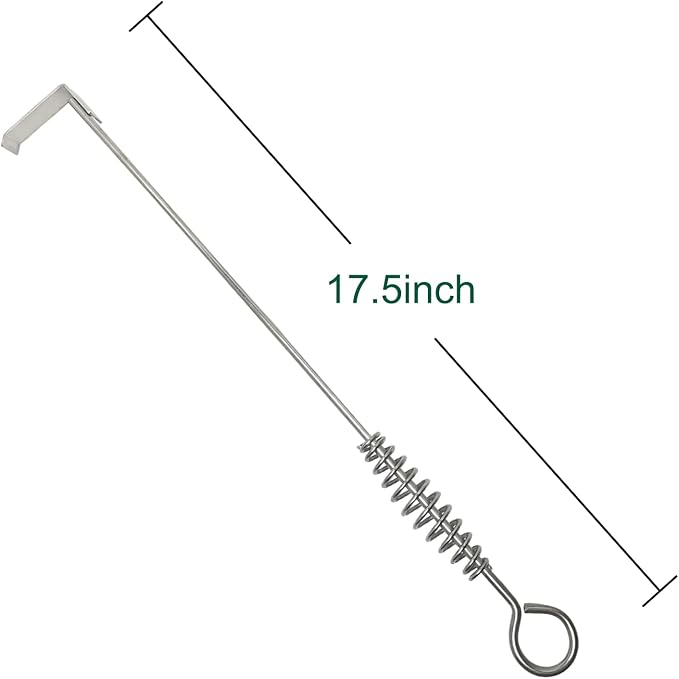 17.5" BBQ Ash Tool Poker Rake, Charcoal and Grill Cleaning Ash Tools - Image 2