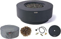 Elementi+ | Nimes Gas Fire Pit Cast Concrete 40" Dia. Round Fire Table by AMSFireplaceInc