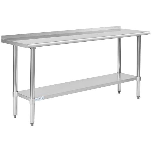 Hally Stainless Steel Table for Prep & Work 18 x 72 Inches, NSF Commercial by HallySinksTablesH