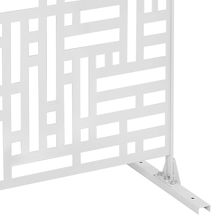 Metal Privacy Screen 75" H x 35" W Freestanding Outdoor Privacy Panels Fence - Image 8