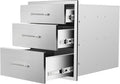 Outdoor Kitchen Drawers 18" W x 21" H x 23" D Flush Mount Triple BBQ Drawers by SGOLAN