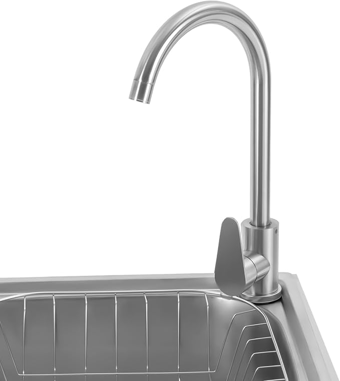 Stainless Steel Utility Sink Single Bowl Freestanding Laundry Sink - Image 8