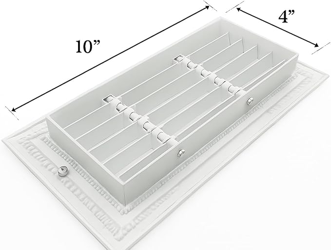 Premium 10" X 4" Linear Aluminum Bar Return Air Grille - Image 2